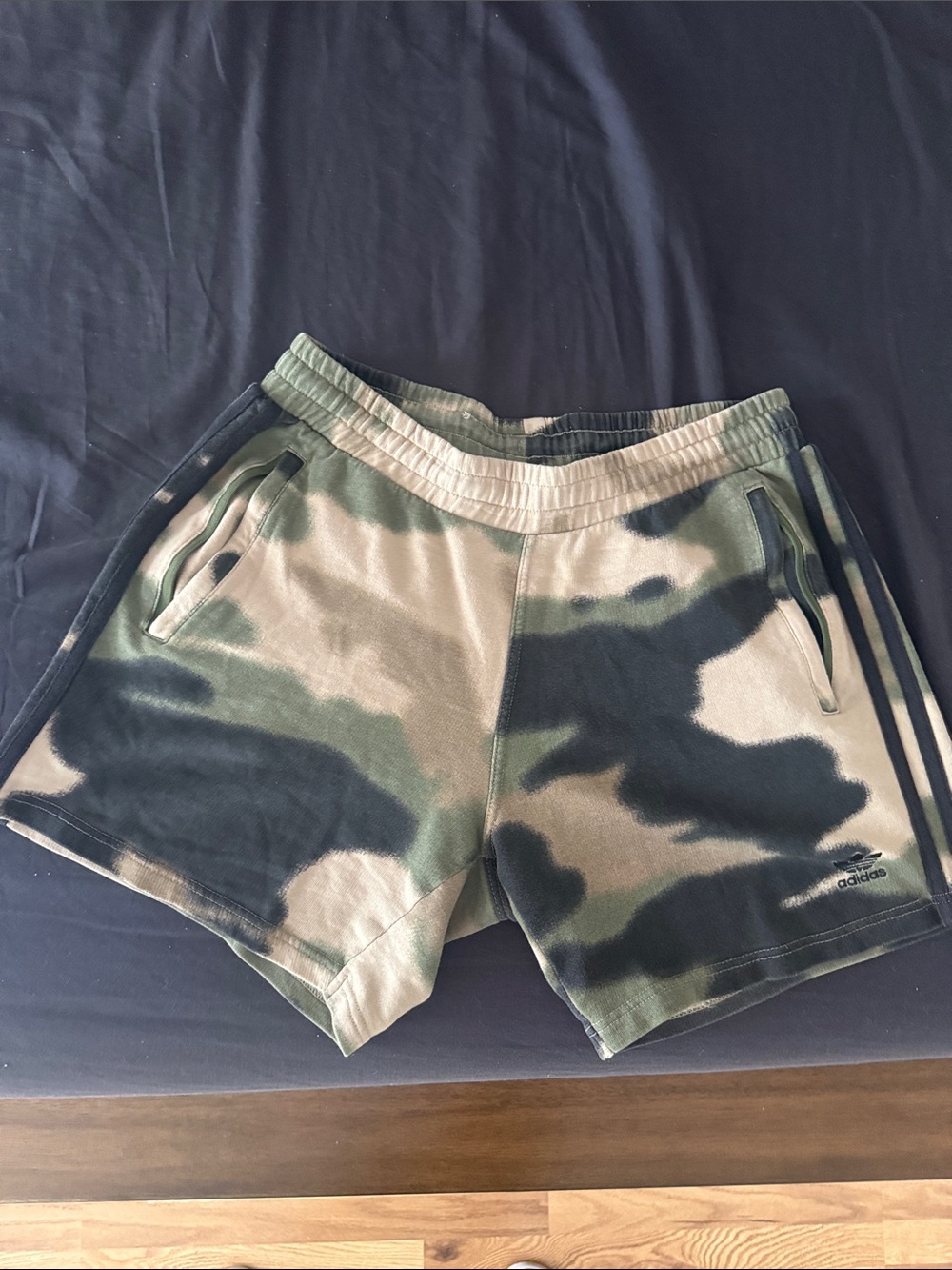 adidas Men's Camo Athletic Shorts in Green and Black